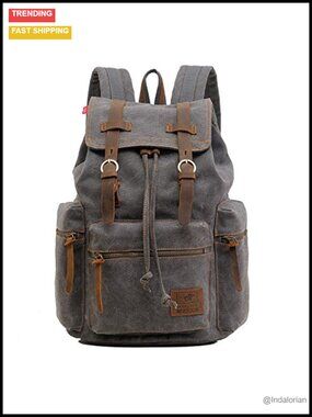 Large Canvas Vintage Backpack 17" Laptop Rucksack